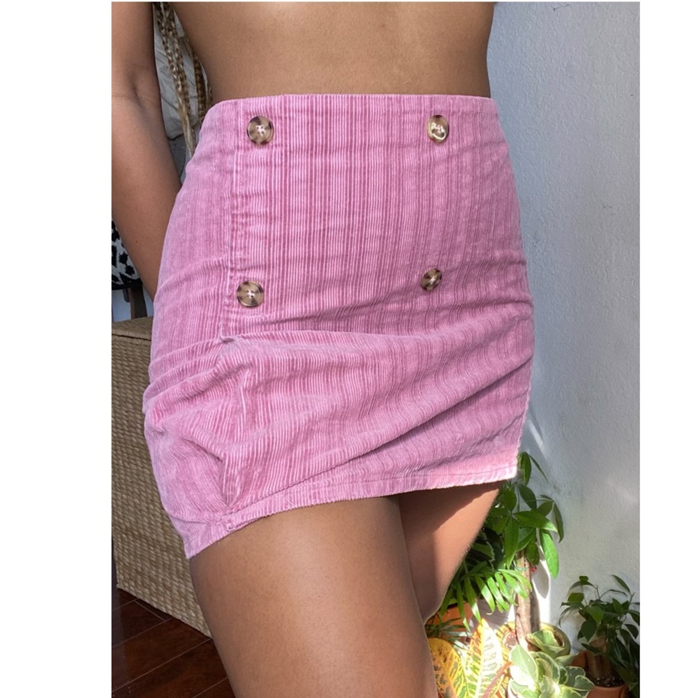 Pink Corduroy Skirt🌸⚡️